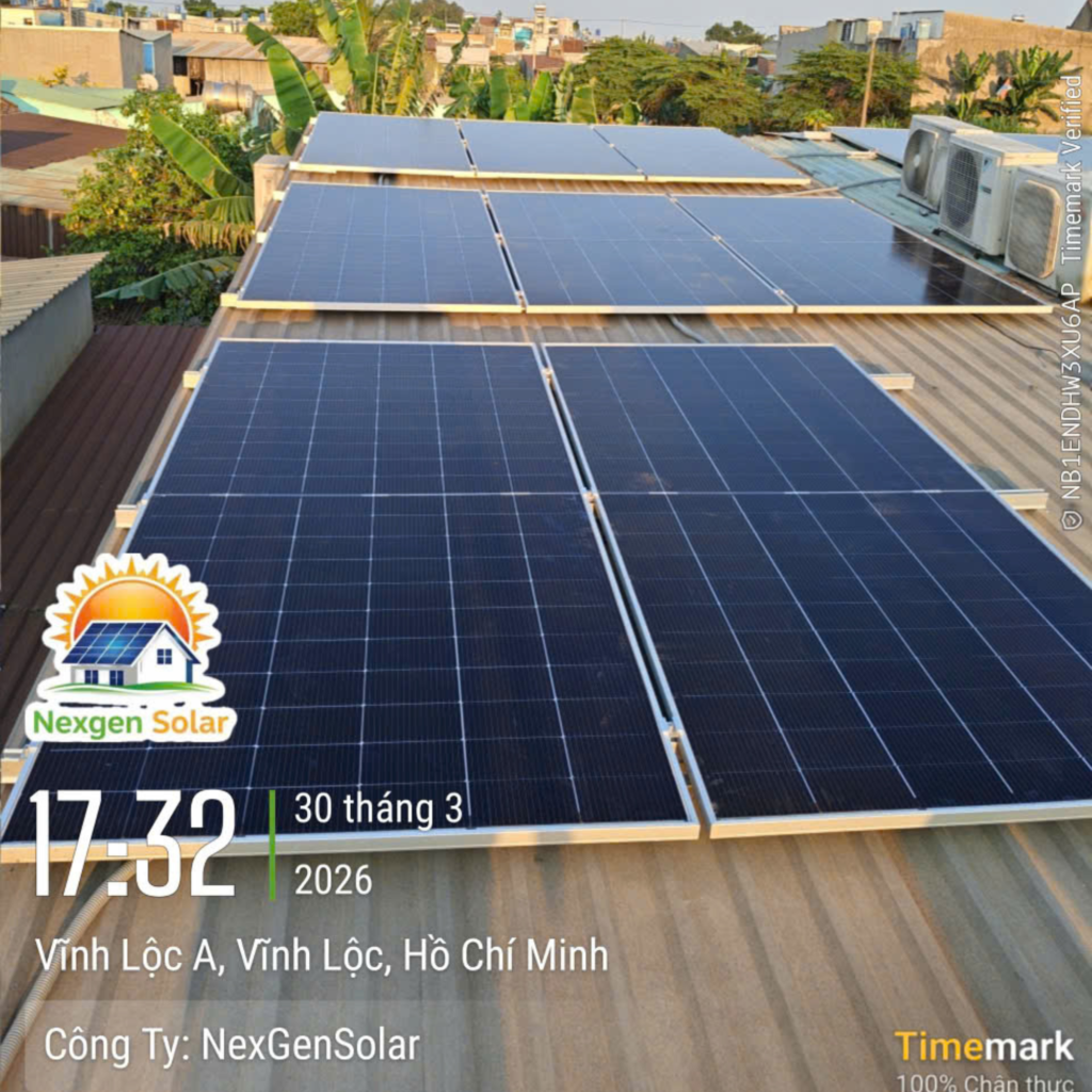 Dự án điện mặt trời lưu trữ 8.7kWp dành cho hộ gia đình tại Vĩnh Lộc – Thành phố Hồ Chí Minh